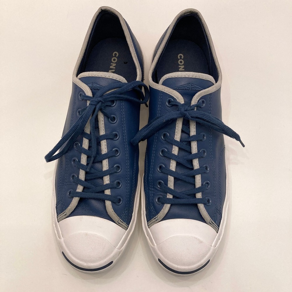 Converse Jack Purcell All Star Blue Leather Low Top Sneakers Mens 12 Womens 13.5